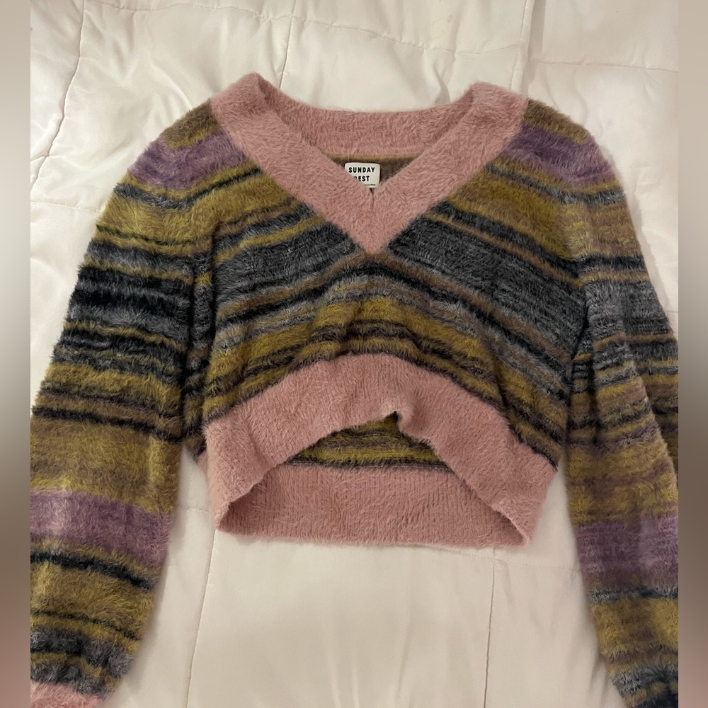 Sunday Best Fuzzy Cropped Sweater